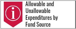 Link to Allowable and Unallowable Expenditures By Fund Source